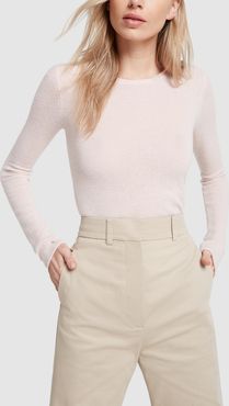 Cashmere Crewneck Sweater in Faded Rose, X-Small