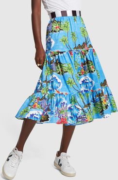 Gonnga Lunga Skirt in Hawaii/Azure, Size IT 38