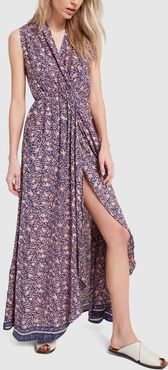 Nico Sleeveless Maxi Printed Dress in Rose Coral, X-Small
