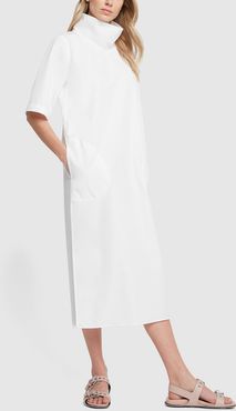 Delrey High Neck Dress in White, Size FR 34