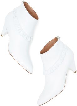 Tita Leather Boots in White, Size IT 36