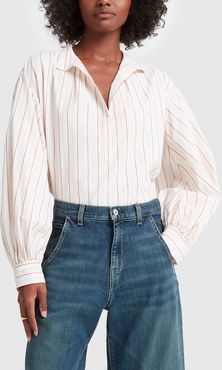 Claya Shirt in Red Stripes, X-Small
