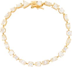 Mixed Diamond Tennis Bracelet in Yellow Gold/White Diamond