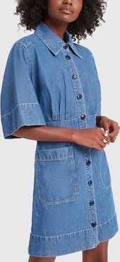 Piper Denim Shirt Dress in Blue, Size 0