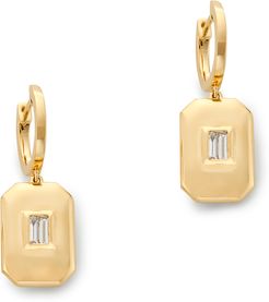 Essential Baguette Drop Earrings in Yellow Gold/White Diamond