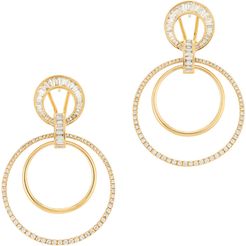 Mixed Diamond Doorknockers Earring in Yellow Gold/White Diamond