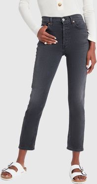 High-Rise Ankle Crop in Dusty Charcoal, Size 24