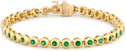 Emerald and Diamond Tennis Bracelet in Yellow Gold/Emerald/Diamond