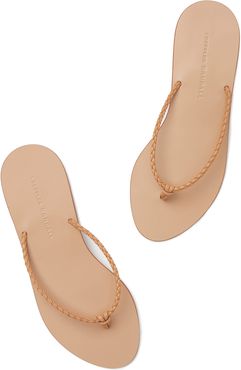 Braided Plank Flip Flop Sandal in Wheat, Size 6