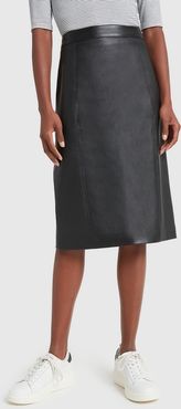 Elle Stretch Leather Skirt in Black, Size FR 34