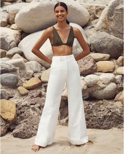 Patrick Wide-Cuff Pants in White, Size 2