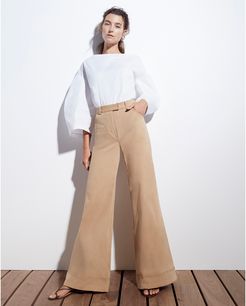 Wide-Leg Pants in Khaki, Size 0