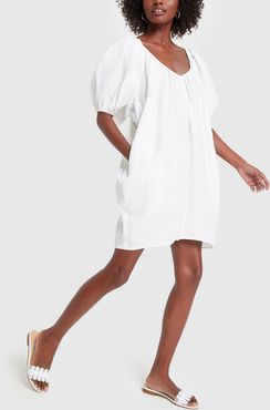 Odine Linen Dress in White, X-Small