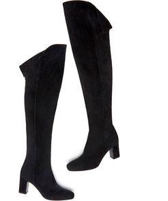 Izzy Suede Boots in Black Split Suede, Size IT 36