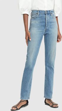 Olivia Long High Rise Slim Jeans in Daybreak, Size 24