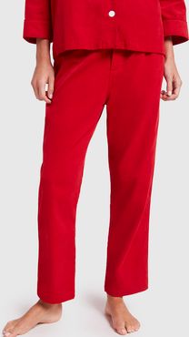 Marina Pajama Pants in Pinwale Cord Red, X-Small