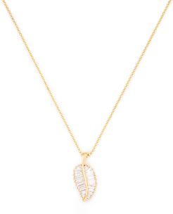 18-Karat Yellow-Gold Palm Leaf Necklace in Yellow Gold/White Diamonds