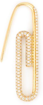 Diamond Paper Clip Earring in Yellow Gold/White Diamonds, Left