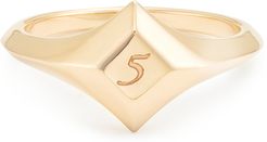 Lucky Number Signet Ring in Yellow Gold, Size 5