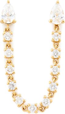 Double Pear Loop Earring in Yellow Gold/White Diamonds