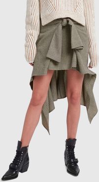 Wrap Skirt in Beige - Green, Size FR 34