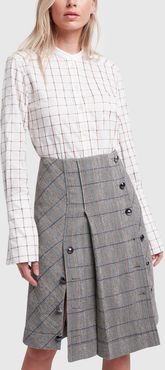 Windowpane Skirt in Stormy Night, Size FR 34