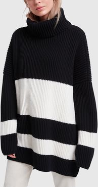 Sweater Cote Anglaise in Black/Cream, X-Small