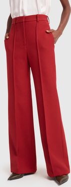 High Waisted Wide Leg Pants in Cherry, Size UK 6