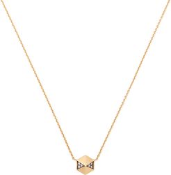 Pavé Diamond Hexagon Pendant in Yellow Gold/White Diamond