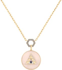 Pink Opal Foundation Necklace in Yellow Gold/White Diamond/Pink Opal