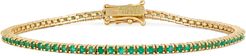 Emerald 4-Prong Tennis Bracelet in Yellow Gold/Emerald