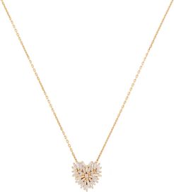Small Heart Necklace in Yellow Gold/White Diamonds