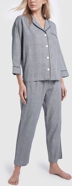 Marina Pajama Set in Glen Plaid Black & White, X-Small