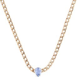 18K Gold Chain Necklace with Sapphire in Yellow Gold/Blue Sapphire