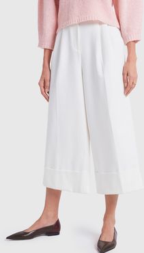 Anson Cuffed Tuxedo Pant in Ivory, Size 0