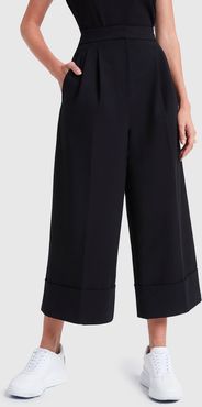 Anson Cuffed Tuxedo Pant in Black, Size 0