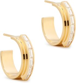 Twilight Baguette Diamond Hoops Earring in Yellow Gold/White Diamond