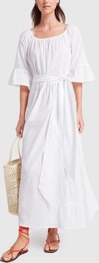 Mesa Maxi Dress in Cotton Swiss Dot White, X-Small