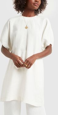 Full Sleeve Mini Dress in Ivory, Size UK 6