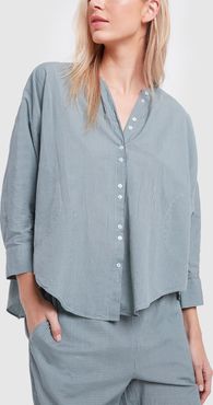 Kyoto Top in Green/Grey Check, X-Small