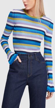 Flute Knit Top in Multicolor Blu, X-Small