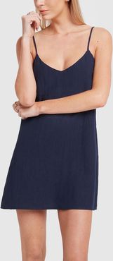 Slip Dress in Navy, X-Small