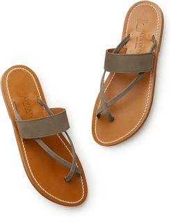 Nehru Sandals in Nubuk Kaki, Size IT 36
