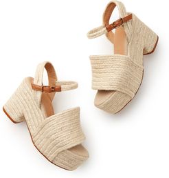 Xiana Espadrille Heels in Yute Natural, Size IT 36