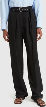 Belted Trousers in Black, Size UK 6