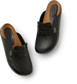 Leather Loafer Mules in Black, Size IT 36