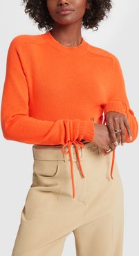 Cropped Crewneck Sweater in Orange, X-Small