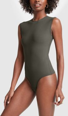 The Crewneck Bodysuit in Cinder, X-Small