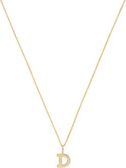 Shea Initial Necklace in Yellow Gold/White Diamond