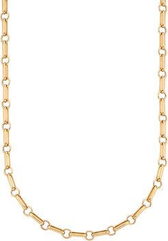 Bar Chain Necklace in Gold Plated Brass